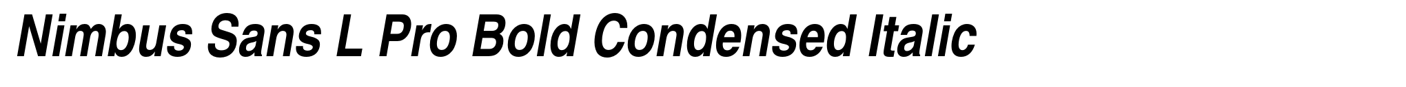 Nimbus Sans L Pro Bold Condensed Italic image